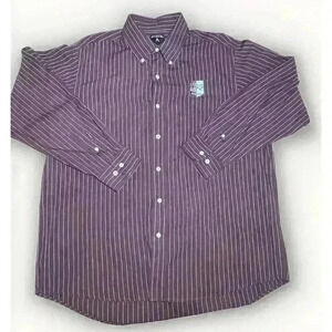 Vintage Texas A&M Button‎ Down Aggie Pinstripe LG Antigua 12th Man Maroon